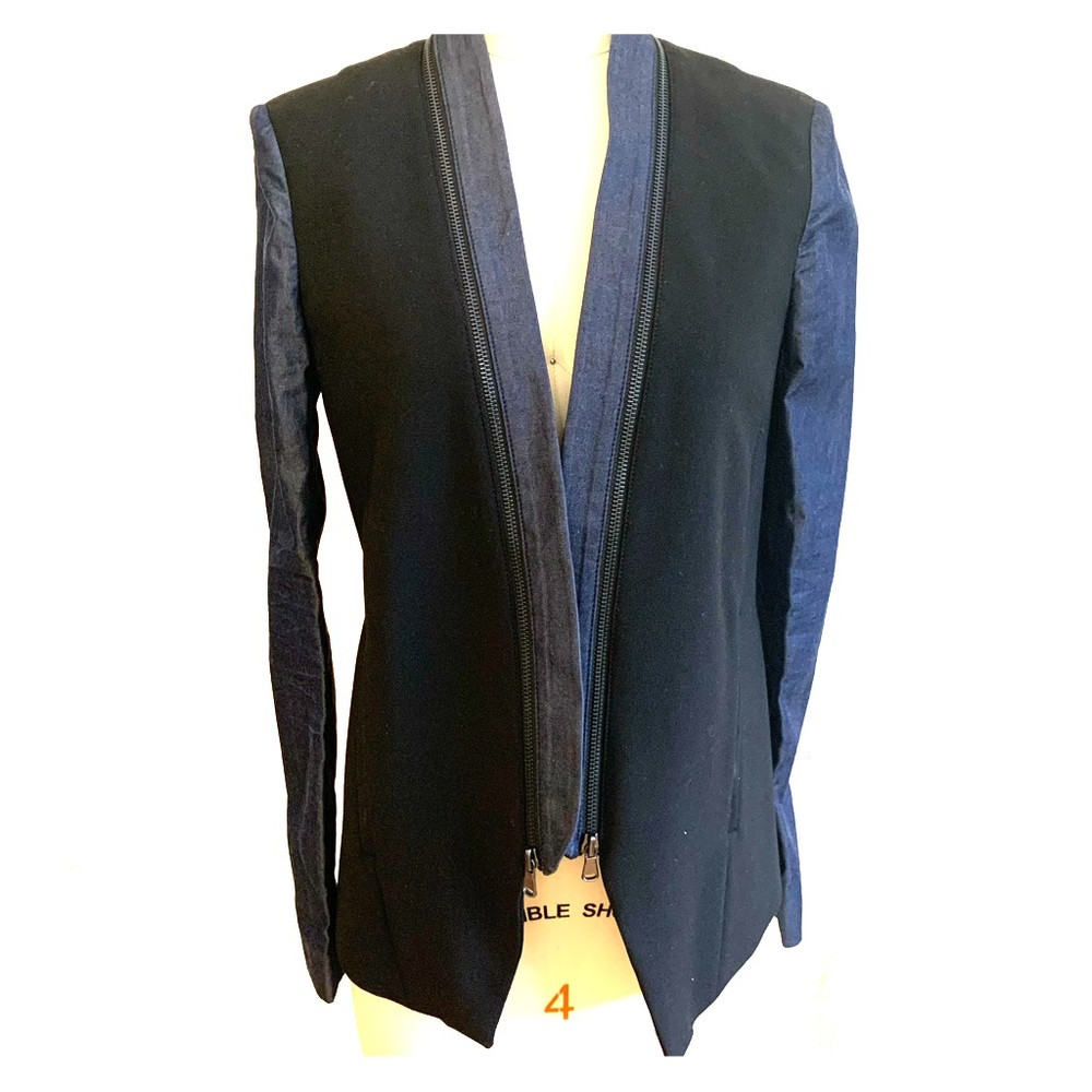 Sold-Tibi Anson Stretch blazer with denim combo